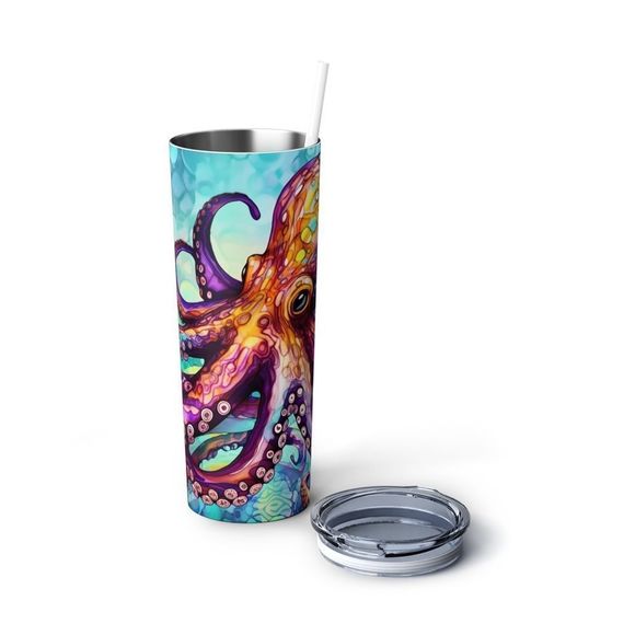 Watercolor Octopus 20oz Tumbler - Picture 3 of 6